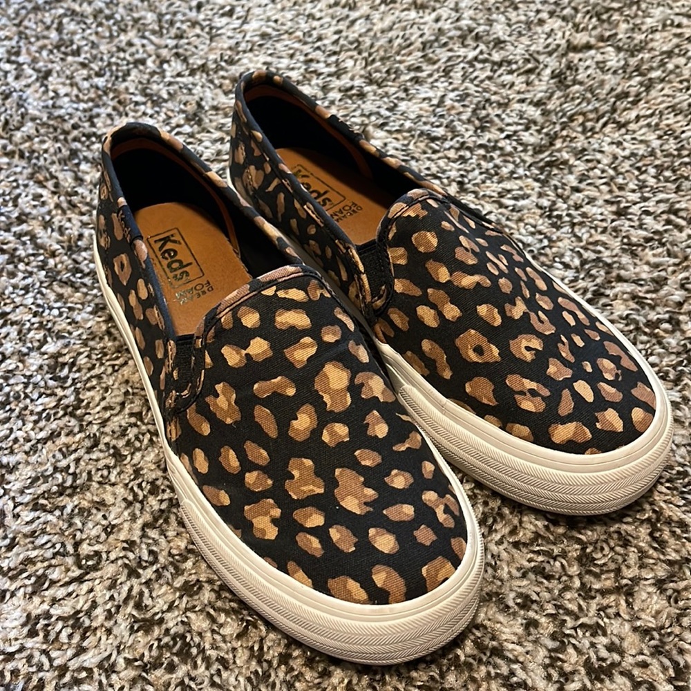 Like New Leopard Platform Keds size 6